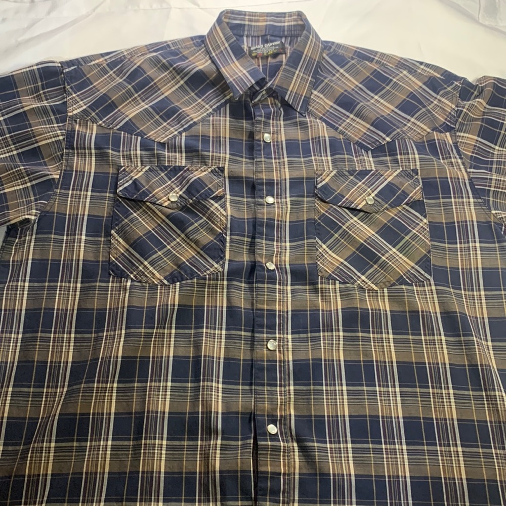 Vintage Grand Canyon Western Plaid Snap Button Up  Retro Rancher Yellowstone